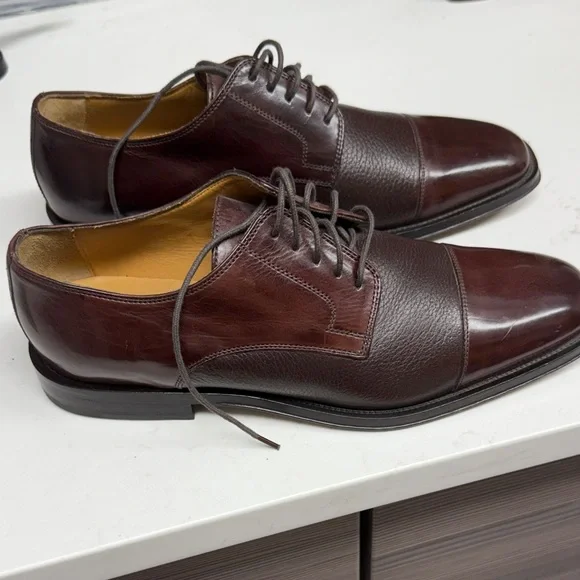 Johnston & Murphy 15 0670 Corbett Cap  Toe Derby Dress Leather Shoes  like NEW - Picture 3 of 16